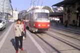 Prag Straßenbahnlinie 5 mit Triebwagen 8029 am Masarykovo nádraží (2005)