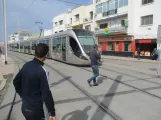 Rabat Straßenbahnlinie L2 auf Avenue Patrice Lumumba (2018)