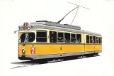 Rezept-Briefumschlag: Kopenhagen Straßenbahnlinie 2 mit Gelenkwagen 806  (1993)