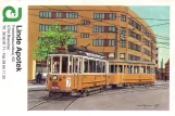 Rezept-Briefumschlag: Kopenhagen Straßenbahnlinie 7 mit Triebwagen 361 am Brønshøj (1995)