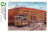 Rezept-Briefumschlag: Kopenhagen Straßenbahnlinie 8 mit Triebwagen 300 am Brønshøj (1995)