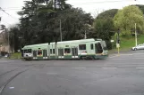 Rom Straßenbahnlinie 19 mit Niederflurgelenkwagen 9018 auf Valle Giulia (2010)