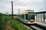 Rostock Straßenbahnlinie 5 mit Niederflurgelenkwagen 656 am Südblick (2004)