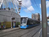 Rostock Zusätzliche Linie 2 mit Niederflurgelenkwagen 601 am Neuer Markt (2015)