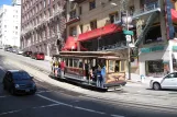 San Francisco Kabelstraßenbahn California mit Kabelstraßenbahn 56 nahe bei California & Grant (2010)