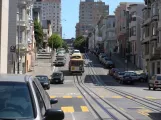 San Francisco Kabelstraßenbahn Powell-Mason mit Kabelstraßenbahn 4 am Mason & Broadway (2009)