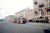 Sankt Petersburg Straßenbahnlinie 10 mit Triebwagen 4576 auf Ligovskiy prospekt (1992)