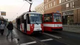 Sankt Petersburg Straßenbahnlinie 25 mit Triebwagen 1407 am Ligovskiy prospekt (2017)