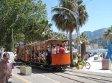 Sóller Straßenbahnlinie mit Offen Beiwagen 9 auf Carrer de la Marina (2013)