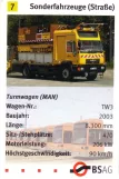 Spielkarte: 7  Sonderfahrzeeuge (Straße).
 (2006)