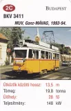 Spielkarte: Budapest Straßenbahnlinie 42 mit Triebwagen 3411nah Corvin Körút (2014)