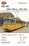 Spielkarte: Debrecen Straßenbahnlinie 1 mit Gelenkwagen 483 am Szent Anna utca (2014)