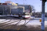 Stettin Straßenbahnlinie 12 mit Gelenkwagen 601 auf Plac Rodła (2003)