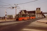 Stettin Straßenbahnlinie 8 mit Triebwagen 672 auf Most Długi (1984)