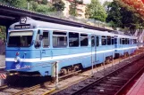 Stockholm Straßenbahnlinie 12 Nockebybanan mit Beiwagen 604 am Alvik (1992)