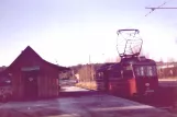 Stockholm Straßenbahnlinie 21 Lidingöbanan mit Triebwagen 10 am Gåshaga (1984)