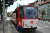 Strausberg Straßenbahnlinie 89 mit Gelenkwagen 22 am Lustgarten (2010)