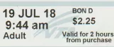 Stundenkarte für Santa Clara Valley Transportation Authority light rail (VTA), die Vorderseite (2018)