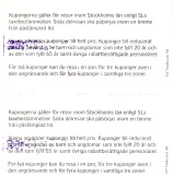 Stundenkarte für Storstockholms Lokaltrafik (SL), die Rückseite (2009)