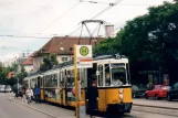 Stuttgart Straßenbahnlinie 15 mit Gelenkwagen 456 am Zuffenhausen Rathaus (2007)