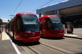 Sydney Stadtbahn Linie L1 mit Niederflurgelenkwagen 2112 am Paddy's Markets (2014)