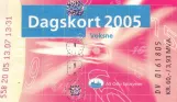 Tageskarte für Sporveien, die Vorderseite (2005)