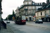 Toruń Straßenbahnlinie 2 mit Triebwagen 218 auf Leona Szumana (2004)