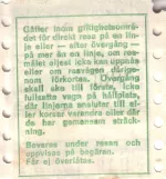 Überweisung-Fahrkarte für Malmö Lokaltrafik (ML), die Rückseite (1971)