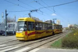 Warschau Straßenbahnlinie 22 mit Triebwagen 2116 am Muzeum Powstania Warszawskiego (2011)