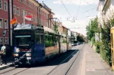 Würzburg Straßenbahnlinie 4 mit Gelenkwagen 211 am Fechenbachstraße (2007)