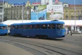 Zagreb Straßenbahnlinie 6 mit Beiwagen 838 auf Trg bana Josipa Jelačića (2008)