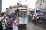 Zagreb Zusätzliche Linie 1 mit Gelenkwagen 347 auf Trg bana Josipa Jelačića (2008)