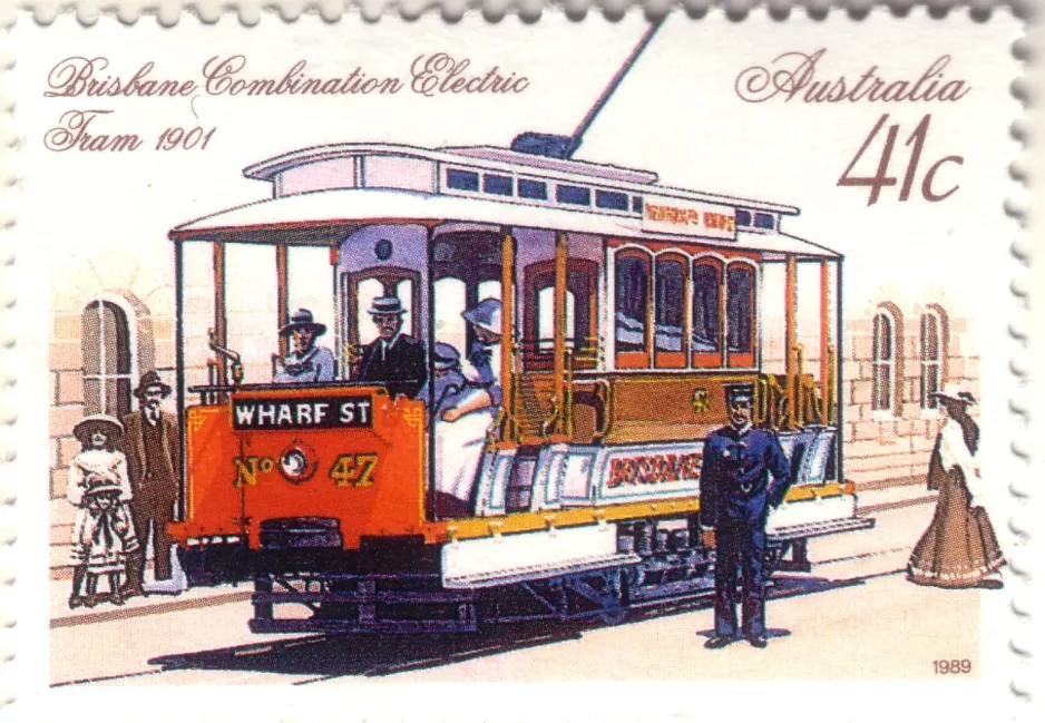 Briefmarke: Brisbane Triebwagen 47 (1989)