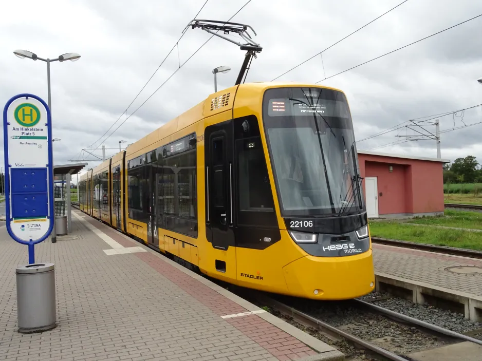 Darmstadt Schnelllinie 6 mit Niederflurgelenkwagen 22106 am Alsbach Am Hinkelstein (2024)