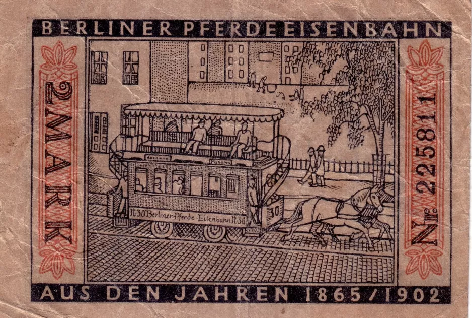 Erwachsenkarte für Berliner Verkehrsbetriebe (BVG), die Rückseite (1922)