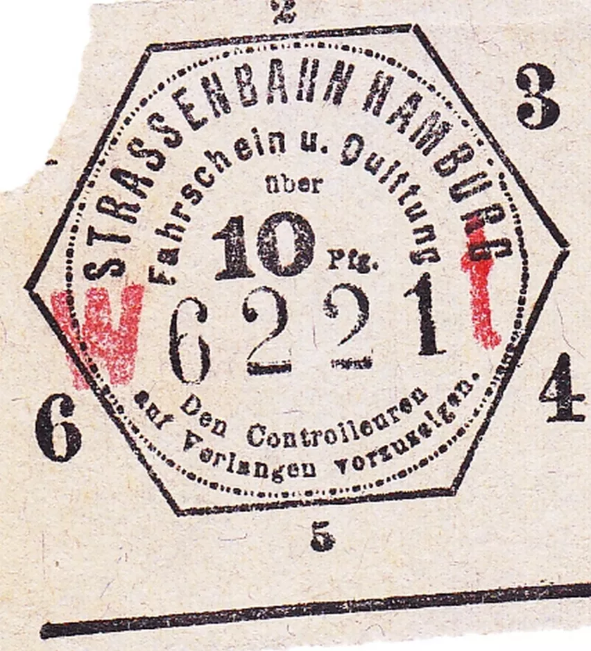 Erwachsenkarte für Hamburger Hochbahn (HHA), die Vorderseite (1921)