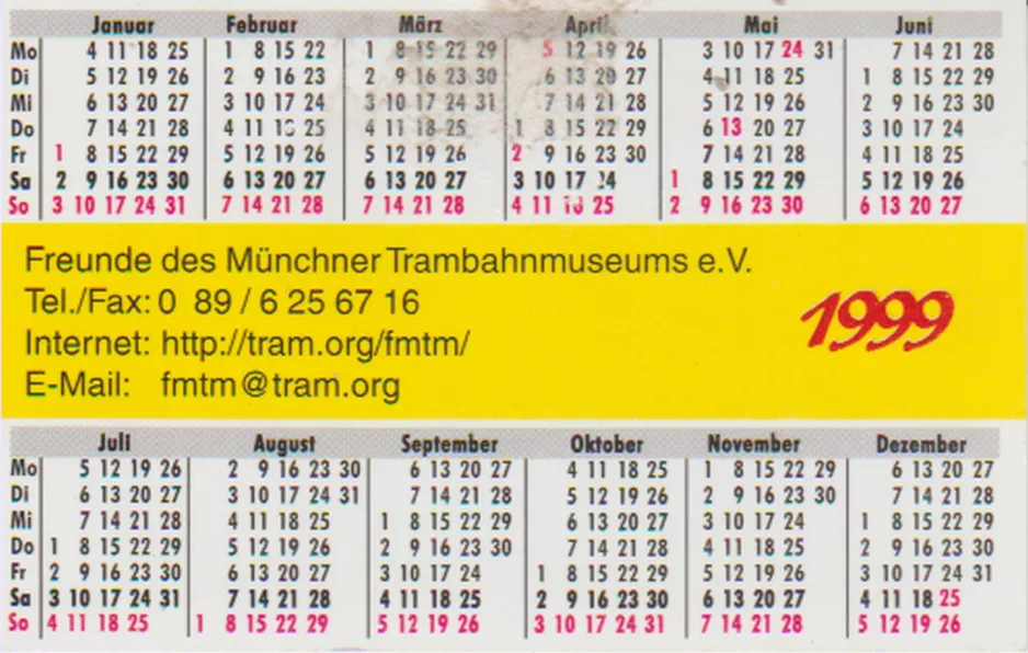 Kalender: München, die Rückseite (1999)
