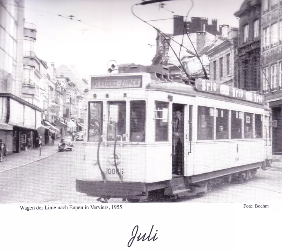 Kalender: Verviers Regionallinie 580 mit Triebwagen 10065 im Verviers (1955)