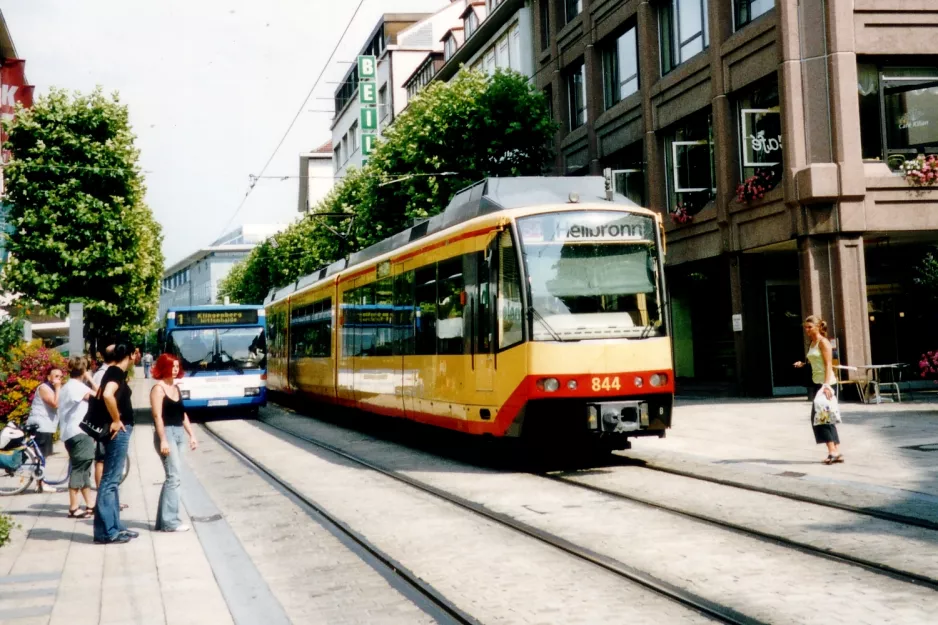 Karlsruhe Regionallinie S4 mit Gelenkwagen 844 auf Kaiserstraße (2003)