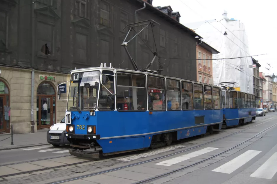 Krakau Straßenbahnlinie 10 mit Triebwagen 782nah Plac Wolnica (2011)