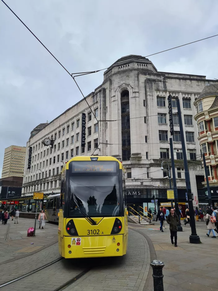 Manchester Gelenkwagen 3102 auf Market Street (2022)