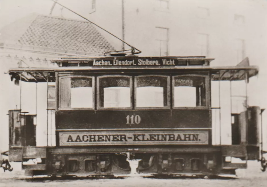 Postkarte: Aachen Triebwagen 110 (1895)