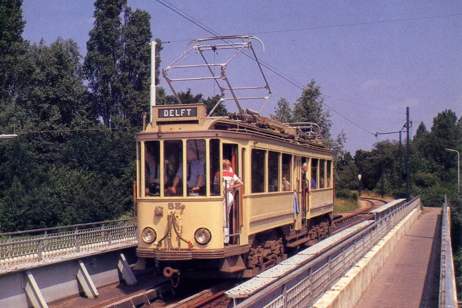 Postkarte: Amsterdam Museumslinie 30 mit Triebwagen 58 Viaduct van Schiphollijn (1984)