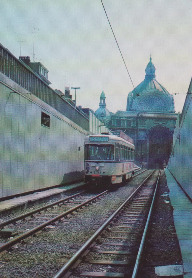 Postkarte: Antwerpen Straßenbahnlinie 15 mit Triebwagen 2093nah Avenue Keyzer/De Keyzerlei (1976)