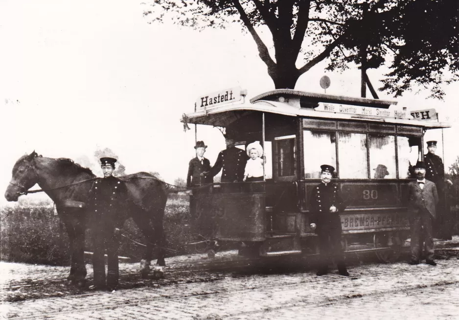 Postkarte: Bremen Pferdestraßenbahnwagen 30nah Ludwig-Quidde-Str. (1878-1899)