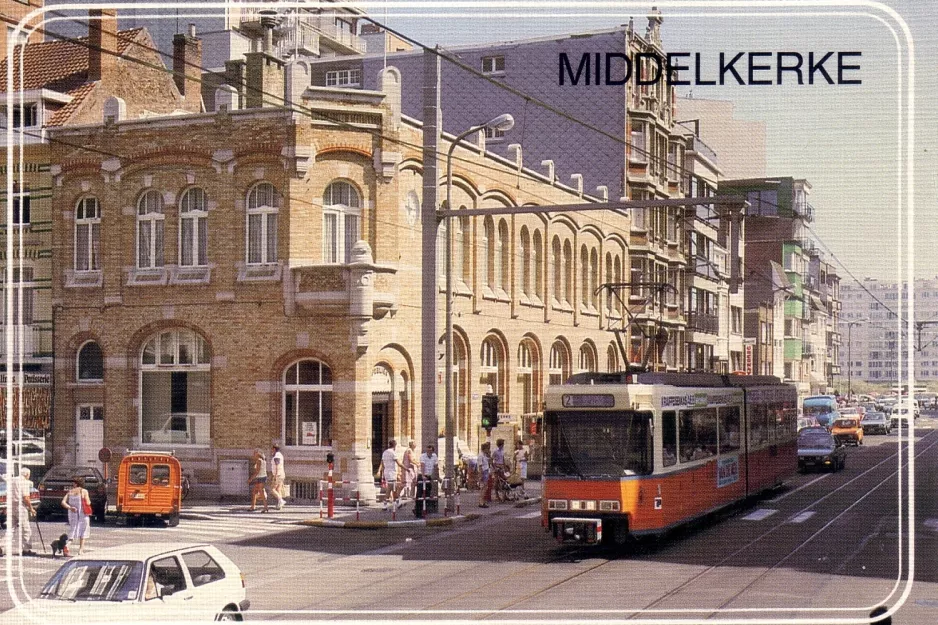 Postkarte: Brüssel De Kusttram  im Middelkerke (1982)