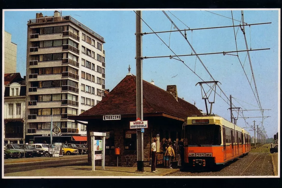 Postkarte: Brüssel De Kusttram mit Gelenkwagen 6105 im Heist (1983)