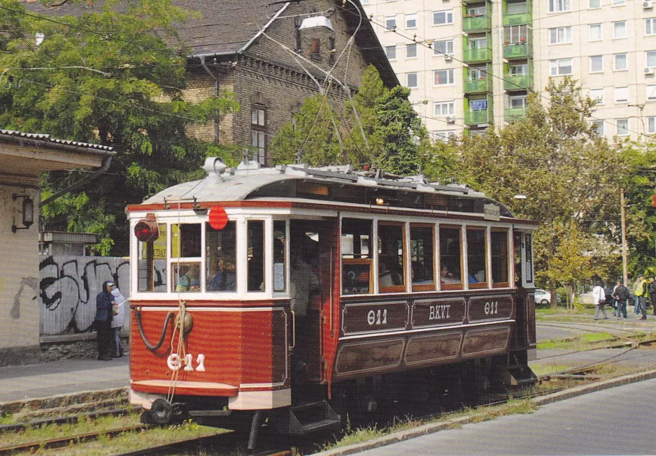 Postkarte: Budapest Museumswagen 611 am Kelenföld (2013)