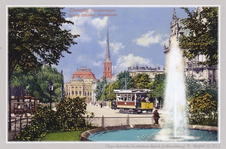 Postkarte: Chemnitznah Theaterplatz (1899)