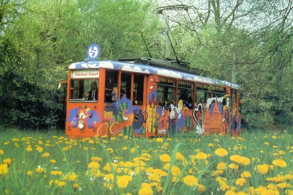 Postkarte: Frankfurt am Main Ebbelwei-Expreß mit Triebwagen 108nah Zoo (1980)